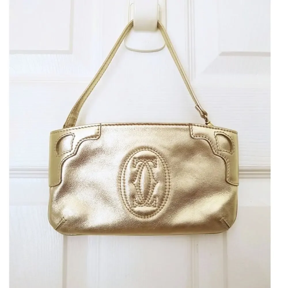 Cartier metallic leather Cartier baguette mini bag EUC